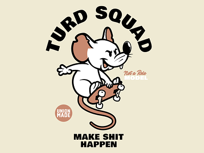 Turd Squad character design graphics illustration mouse skateboarding vector design