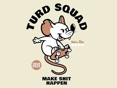 Turd Squad character design graphics illustration mouse skateboarding vector design