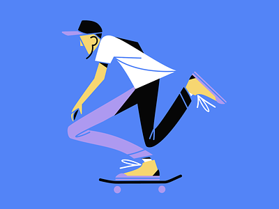 Keep Pushing! character design graphics illustration skateboarding t shirt design vector design