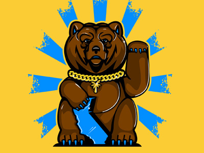 Lucky Cali Bear Final graphics illustration tee design vector bear