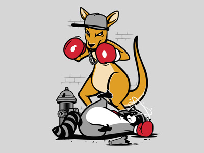 Kangaroo boxer graphics illustration t shirt design vector design