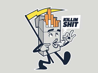 Smokin character design illustration t shirt design vector design