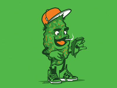 Weed Mascot character design graphics illustration mascot design t shirt design