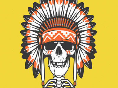 Native American Chief Skull graphics illustration t shirt design vector design