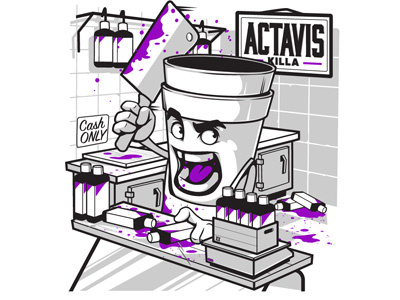 Actavis Killa Butcher graphics illustration t shirt design vector design