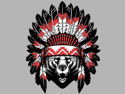 Native Amercian Bear graphics illustration t shirt design vector design