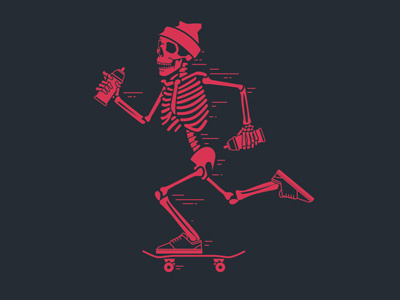 Skateboarding Skeleton