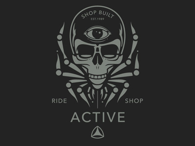 Active RideShop Spider graphics illustration skull spider t shirt design vector design