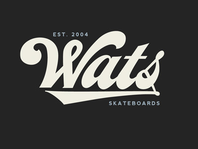 Wats Skateboards Script letters logo script t shirt design type vector design