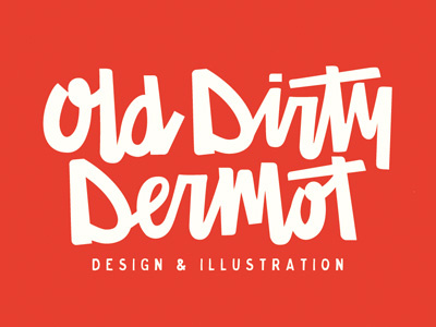 Old Dirty Dermot Lunch Script Logo letters logo design typography vector design
