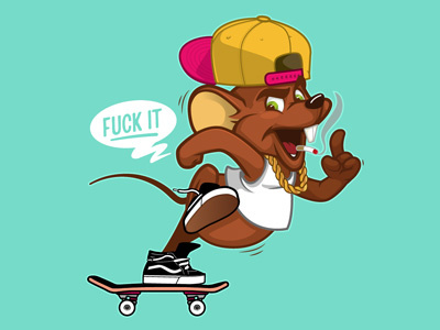 Sk8 Rat animals illustration rat sk8 skateboarding sticker design t shirt design vector vector design