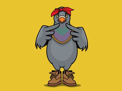 Friday Pigeon graphics illustration pigeon sticker design t shirt design vector