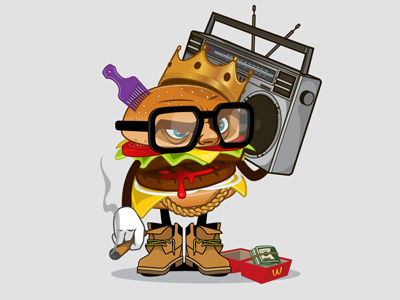 King Burger burgers graphics hip hop illustration vector design