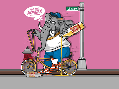 For the Homies! animals bike elephant graphics illustration nike dunks vector design
