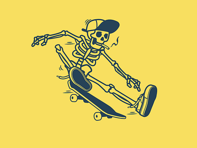 One Foot graphics illustration skateboarding skeleton skull t shirt design vans vector design