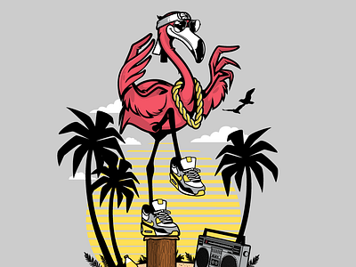 Karate Flamingo birds flamingo graphics illustration karate nike nikes sticker design t shirt design
