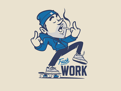 Fuck Work! graphics illustration skateboarding vans vector vector design