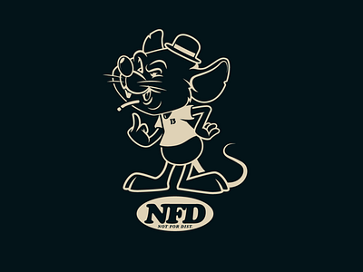 NFD rat mascot graphics illustration single color sticker t shirt design vector