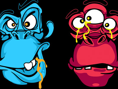 Mad Monkey Faces 2 character design graphics illustration tee design