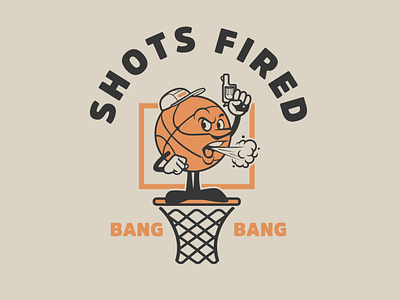 B-Ball Shots Fired b ball basketball graphics illustration sticker design t shirt design vector design