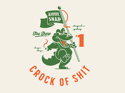 Crock brooklyn designer graphics illustration sticker t shirt design vector