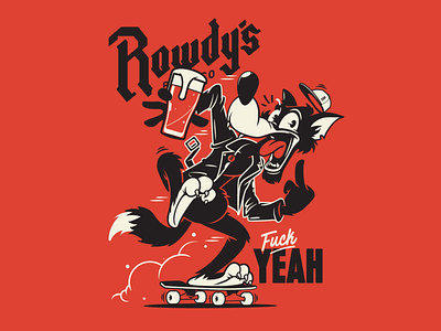 Rowdys Beer Co beer brooklyn designer graphics t shirt design vector design wolf