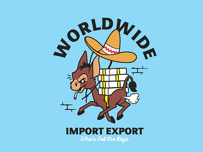 WorldWide Import Export brooklyn designer donkey graphics t shirt design