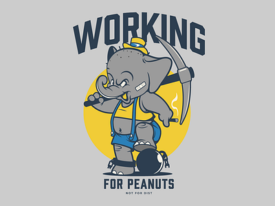 Working for peanuts! animals brooklyn designer elephants graphics t shirt design vector design