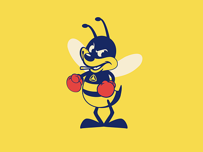 Buzz Off! bee boxing brooklyn designer sticker design t shirt design