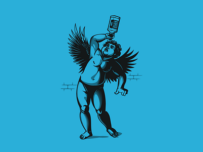 To the last drop angel brooklyn based graphics illustration tshirt design vector design