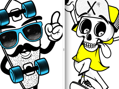 Sk8 Characters charcater design graphics illustration tee design