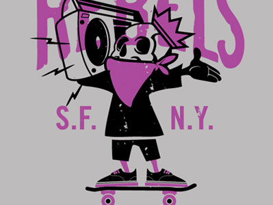 Rebel Sk8 character design graphics illustration tee design