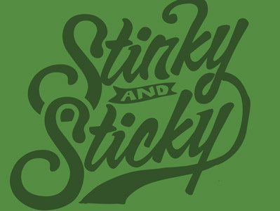 Stinky and Sticky logo tee design type