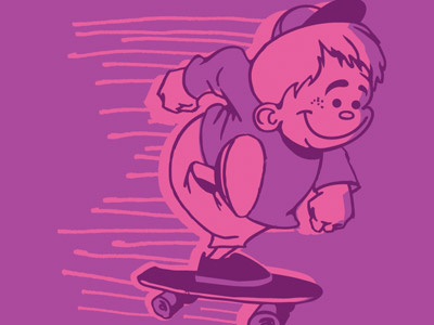 Skate All Day character design illustration tee design