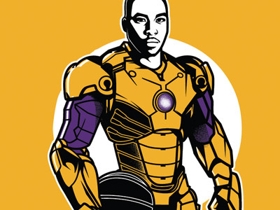 Dwight Howard Ironman character design graphics illustration tee design