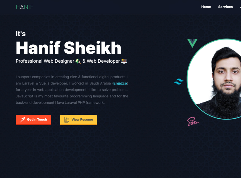 My Website Hero Section by محمد حنيف on Dribbble