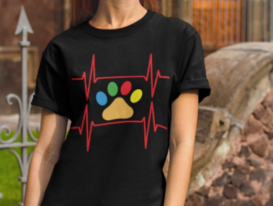 Dog Heart Beat beat cool t shirt graphic design illustration