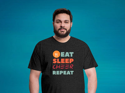 Eat Sleep Cheer Repeat cool t shirt design funnyquote graphic design illustration t shirt