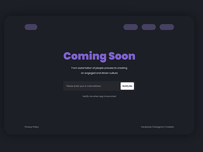 Coming Soon Page Design