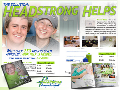Donor Case Study Brochure brochure cancer headstrong layout non-profit