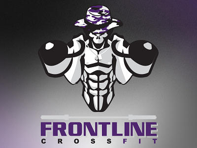 Frontline CrossFit Logo cf crossfit dog tags kettlebell logo mark military skull training weights