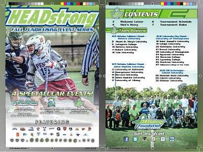Event Booklet book booklet brochure design direction green lacrosse lime print program sports university
