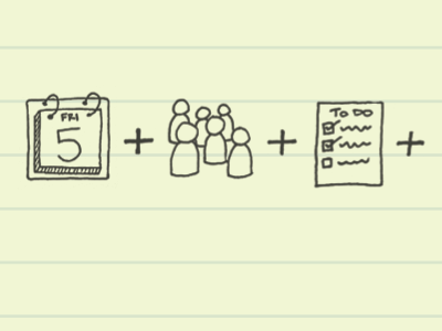 Calendar + Team + To Do paper project management sketch