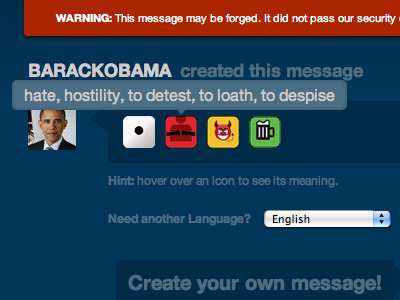 Obama hates devilish beer iconji obama webapp
