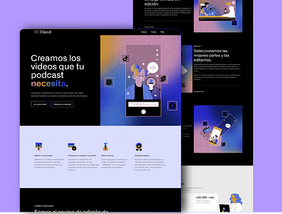 Clipod.co web design branding design español graphic design illustration podcast web spanish ui ux web design website design inspiration