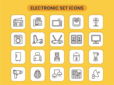 Electronic Set Icon design electronic electronic icon electronic set graphic design icon icon set vector