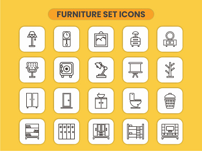 Furniture Set Icon design furniture furniture icon furniture set graphic design icon icon set vector