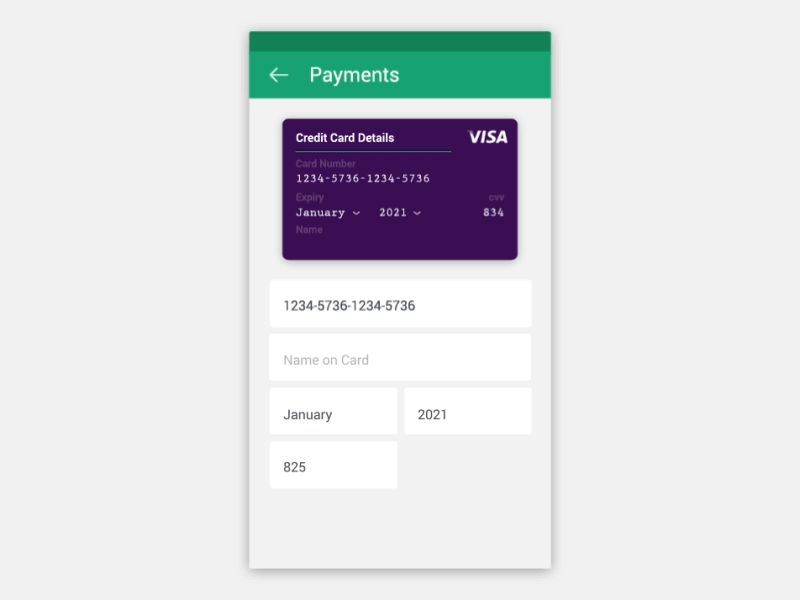 Daily Ui Credit Card Details