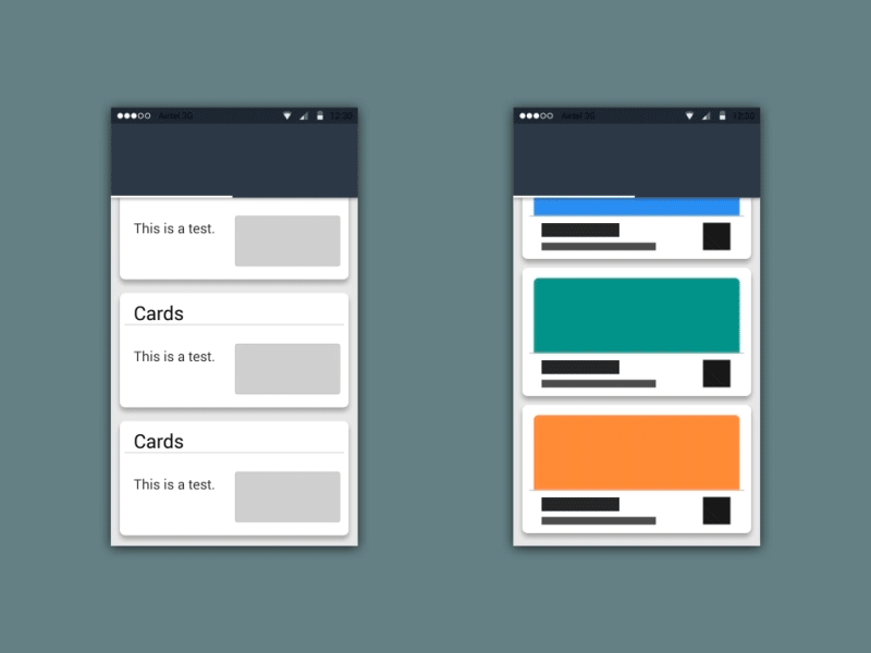 CarBuddy - Card Transitions Study animation concept design gif interaction material test ui ux