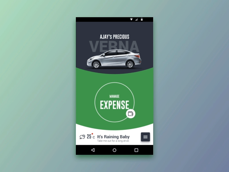 CarBuddy - Screen Transitions Test 01 animation concept design gif interaction material test ui ux
